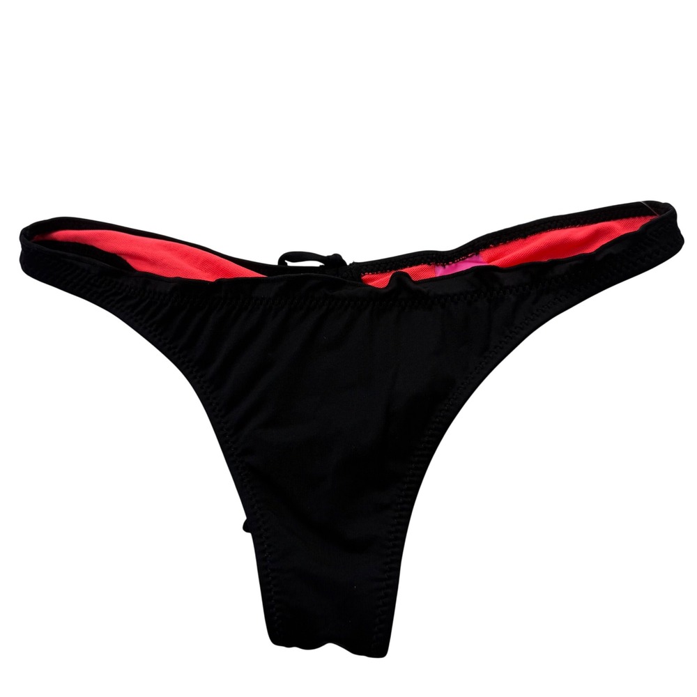 B Swim Cheeky Cupcake Bikini Bottom Womens Medium Noir Black‎ Hot Pink L47
